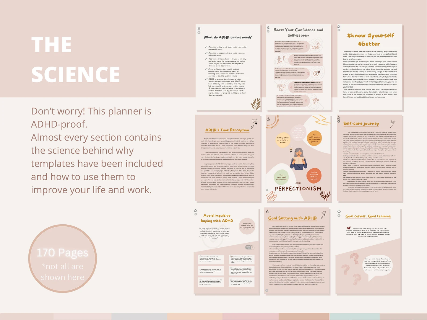 ADHD Daily Planner | Printable Productivity & Self-Care Journal (170 Pages) - mindloop