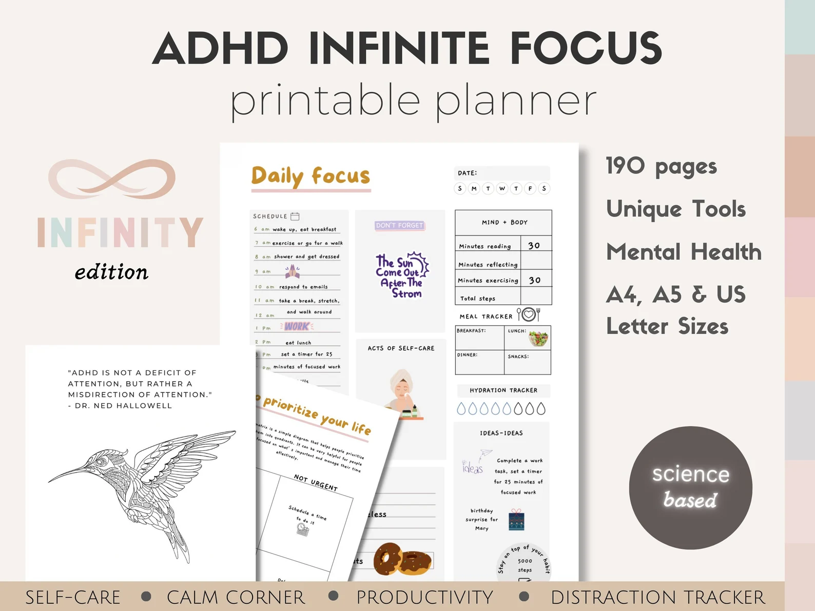 ADHD Daily Planner | Printable Productivity & Self-Care Journal (170 Pages) - mindloop