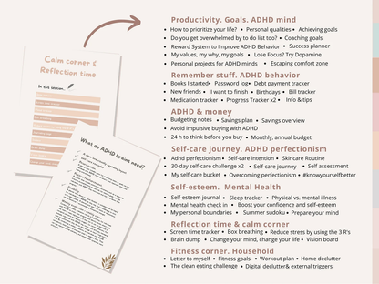 ADHD Daily Planner | Printable Productivity & Self-Care Journal (170 Pages) - mindloop