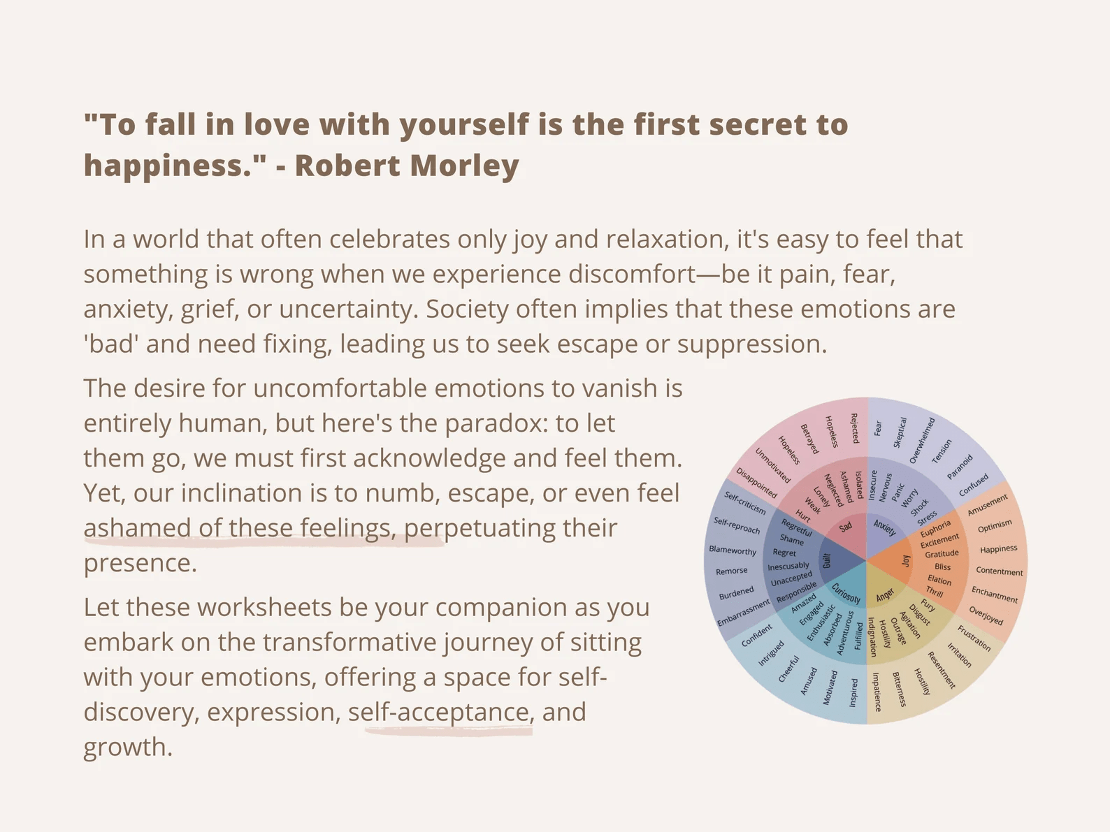 "Sitting With Your Feelings" CBT Worksheets for ADHD, Autism & Self-Awareness Support - mindloop