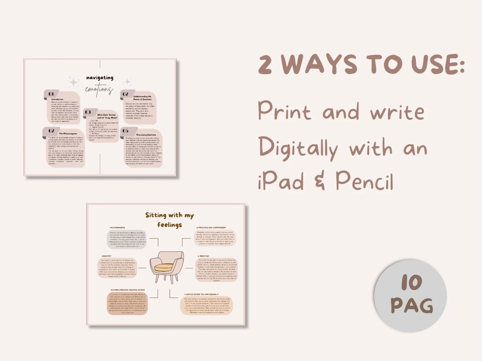 "Sitting With Your Feelings" CBT Worksheets for ADHD, Autism & Self-Awareness Support - mindloop