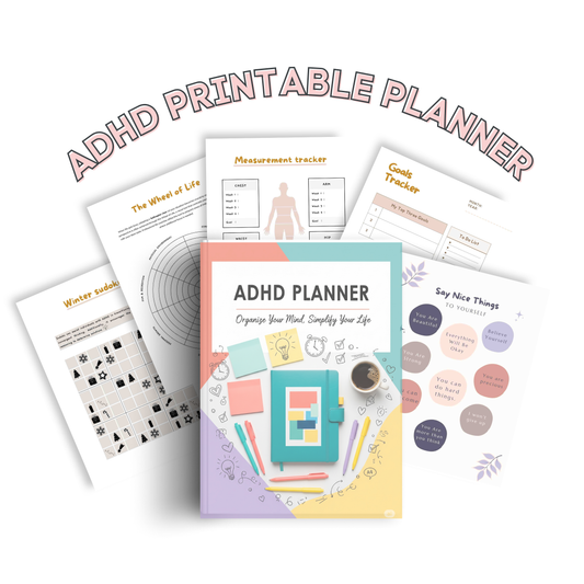 ADHD Daily Planner | Printable Productivity & Self-Care Journal (170 Pages)