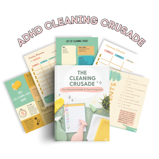 The Cleaning Crusade - ADHD Cleaning Planner, Checklist, Cleaning Schedule and Workbook
