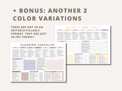 ADHD Cleaning Checklist EDITABLE Fillable pdf Cleaning Planner Family Chore Chart with reward system - mindloop