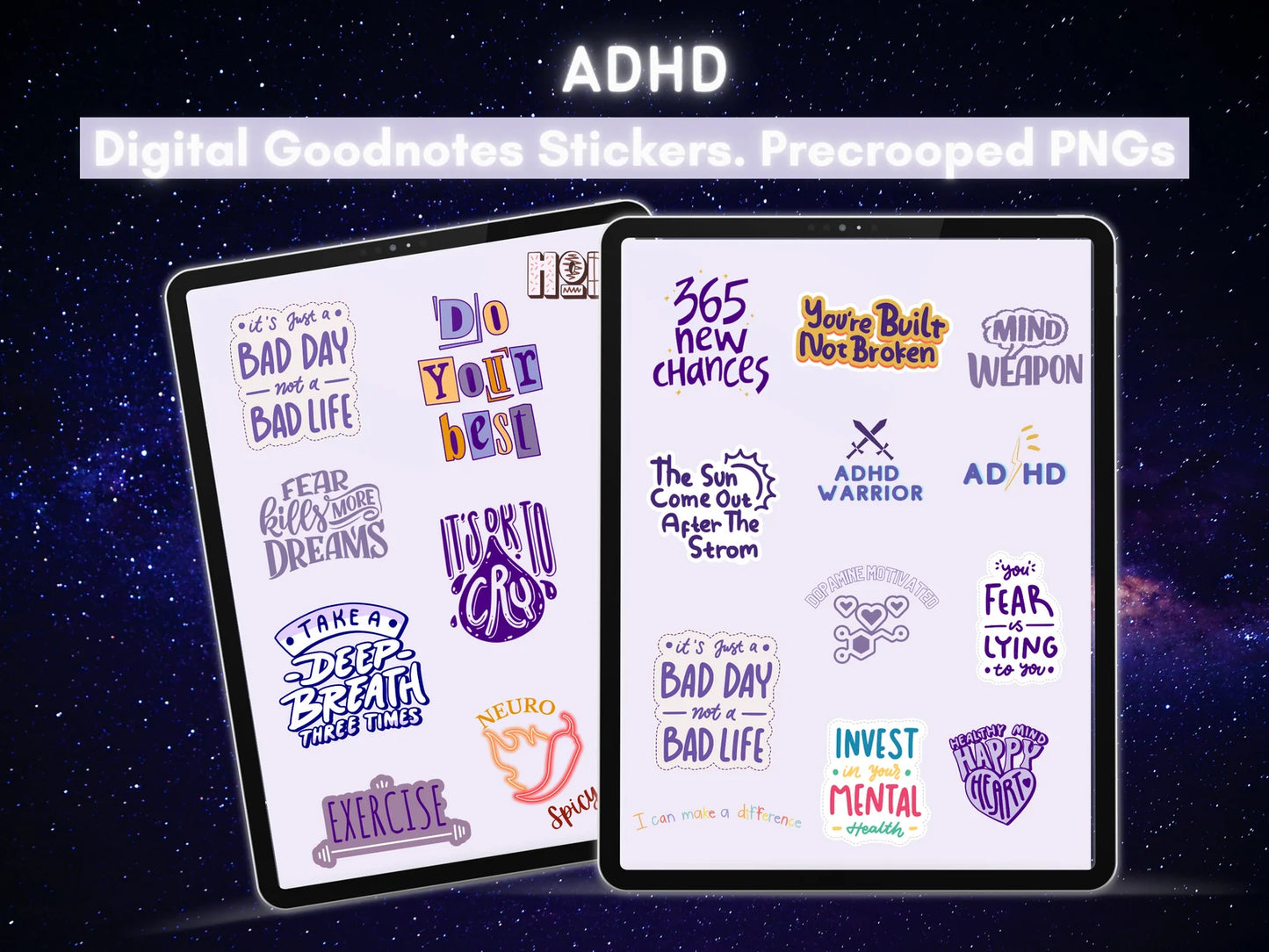 Mental Health Digital Planner Stickers
