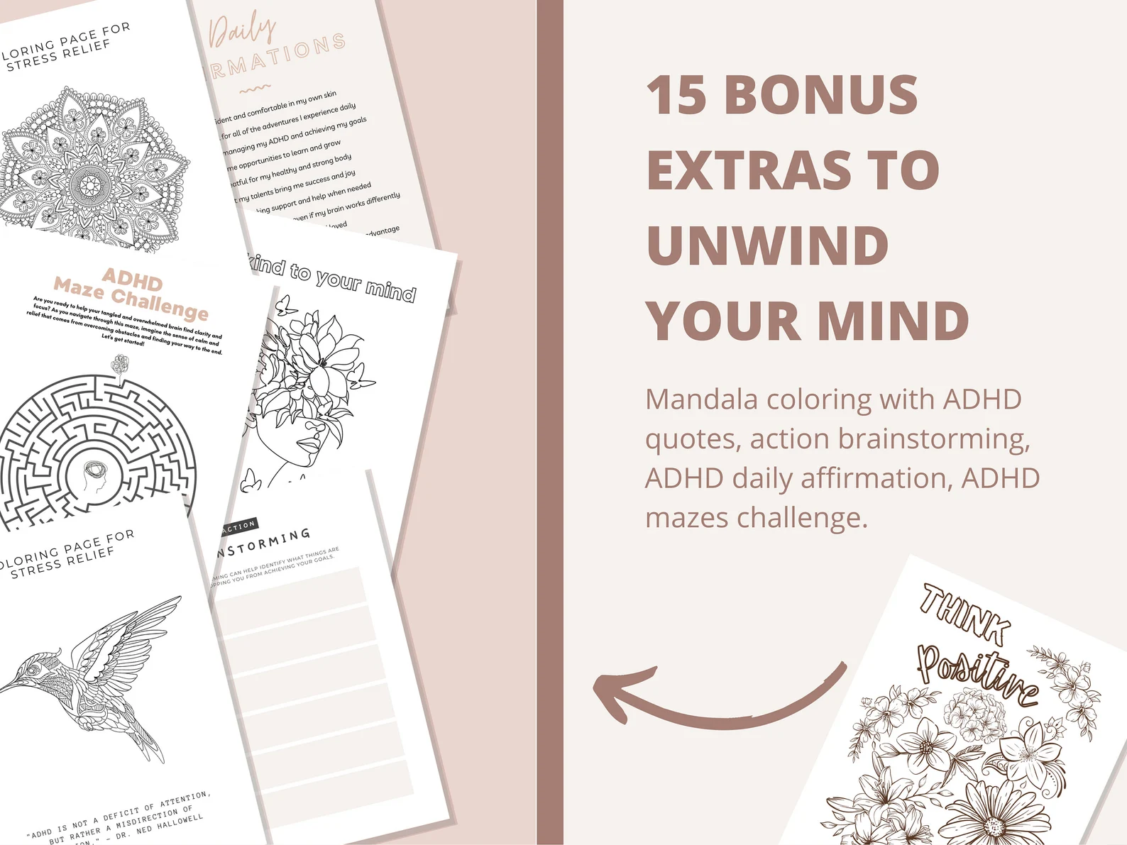 ADHD Daily Planner | Printable Productivity & Self-Care Journal (170 Pages) - mindloop