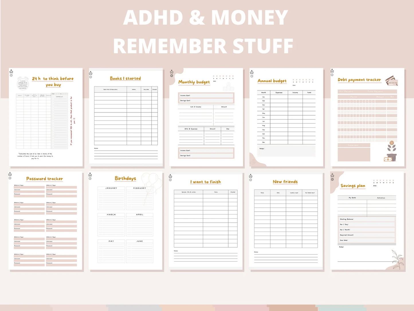 ADHD Daily Planner | Printable Productivity & Self-Care Journal (170 Pages) - mindloop