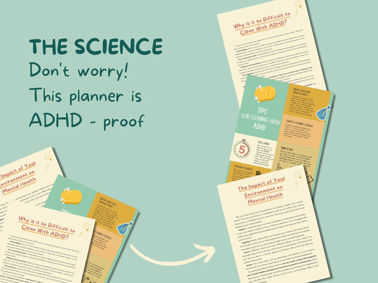 The Cleaning Crusade - ADHD Cleaning Planner, Checklist, Cleaning Schedule and Workbook - mindloop