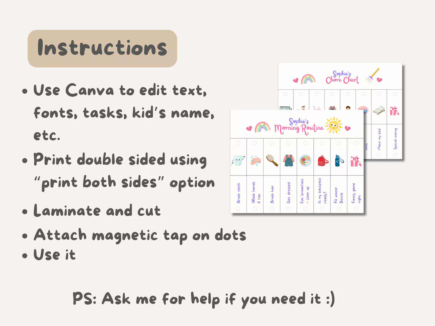 Kids Routine Flip Chart – Editable Visual Schedule for ADHD & Autism | Morning & Bedtime Routine, Chore & Reward Chart Printable - mindloop