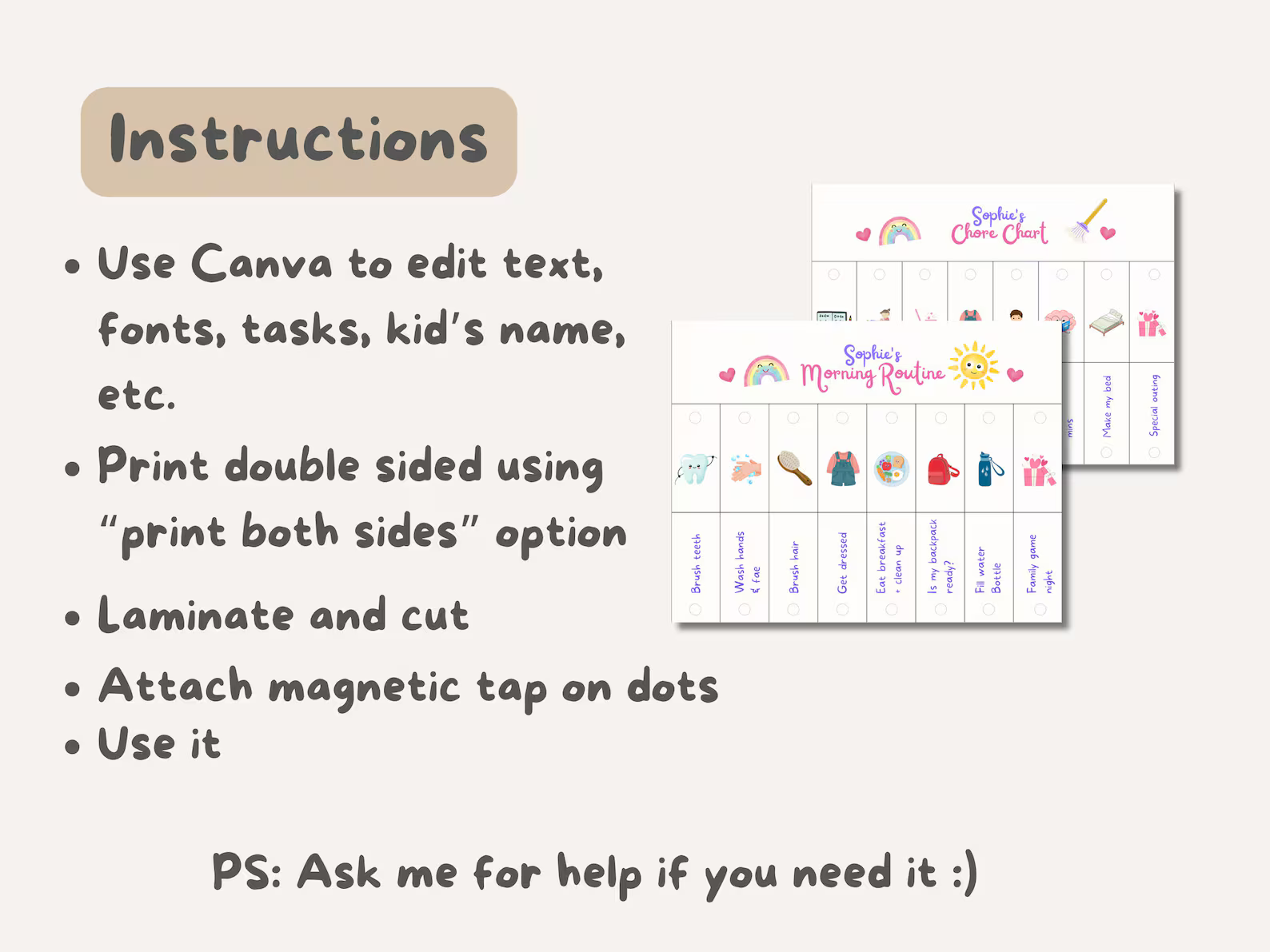 Kids Routine Flip Chart – Editable Visual Schedule for ADHD & Autism | Morning & Bedtime Routine, Chore & Reward Chart Printable - mindloop