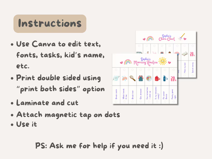 Kids Routine Flip Chart – Editable Visual Schedule for ADHD & Autism | Morning & Bedtime Routine, Chore & Reward Chart Printable - mindloop