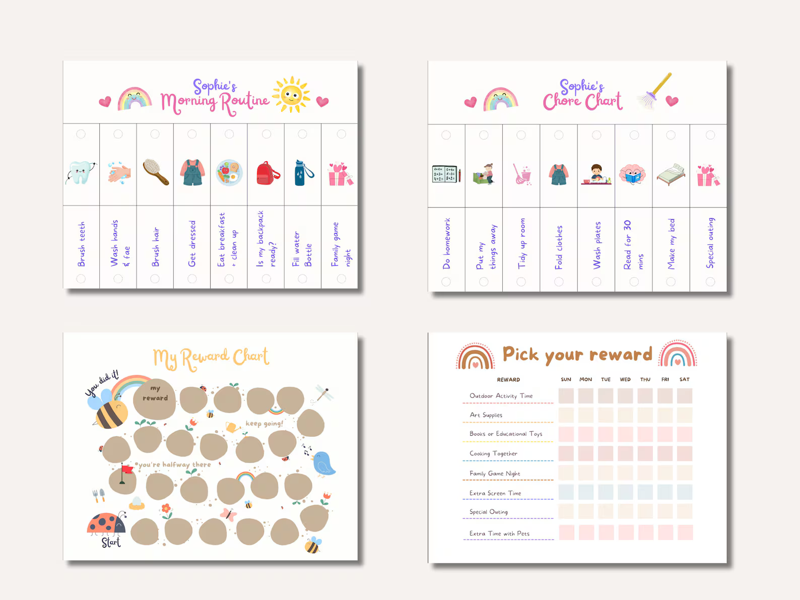 Kids Routine Flip Chart – Editable Visual Schedule for ADHD & Autism | Morning & Bedtime Routine, Chore & Reward Chart Printable - mindloop
