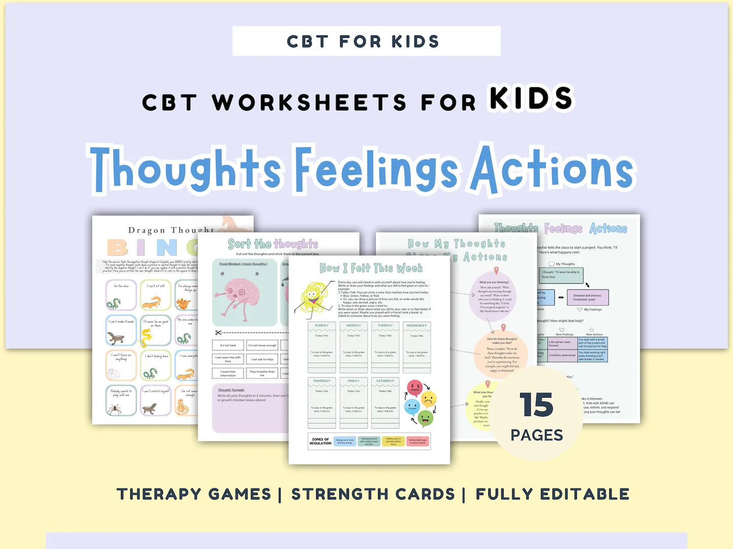 Cognitive Behavioral Therapy Worksheets for Kids - CBT Therapy - mindloop