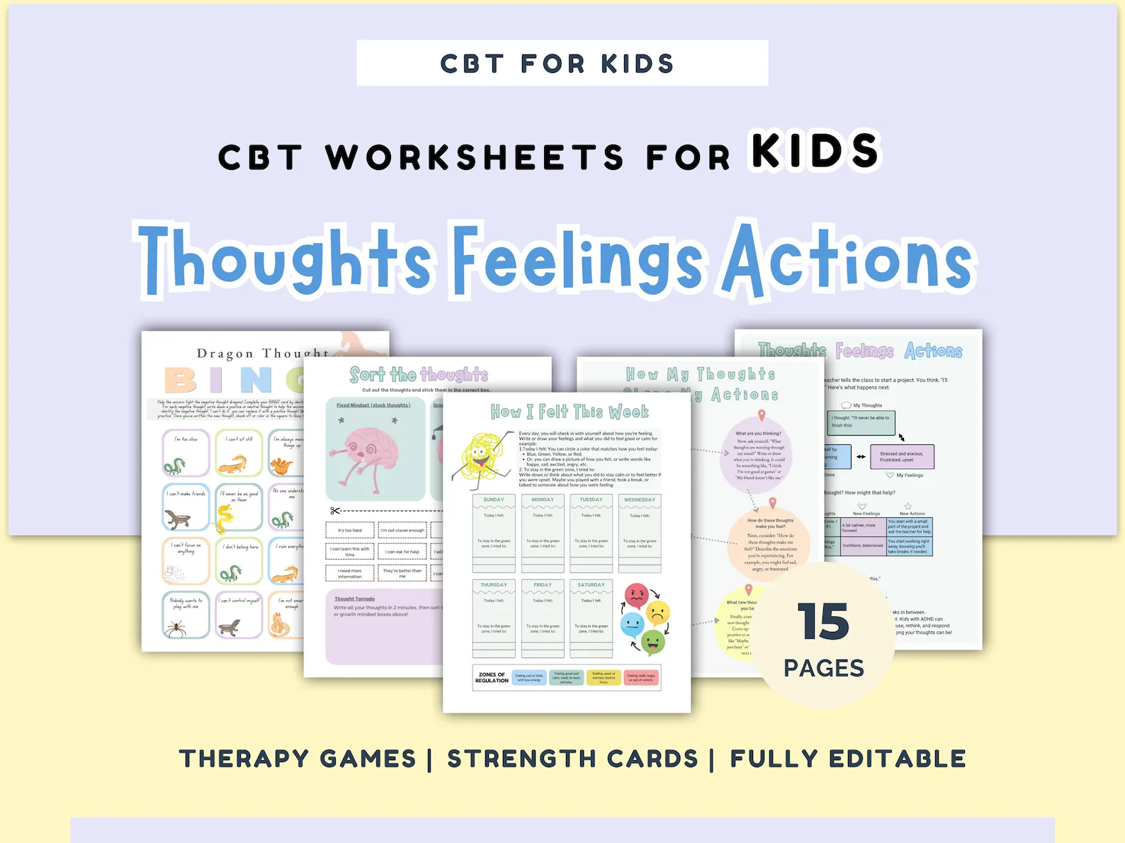 Cognitive Behavioral Therapy Worksheets for Kids - CBT Therapy - mindloop